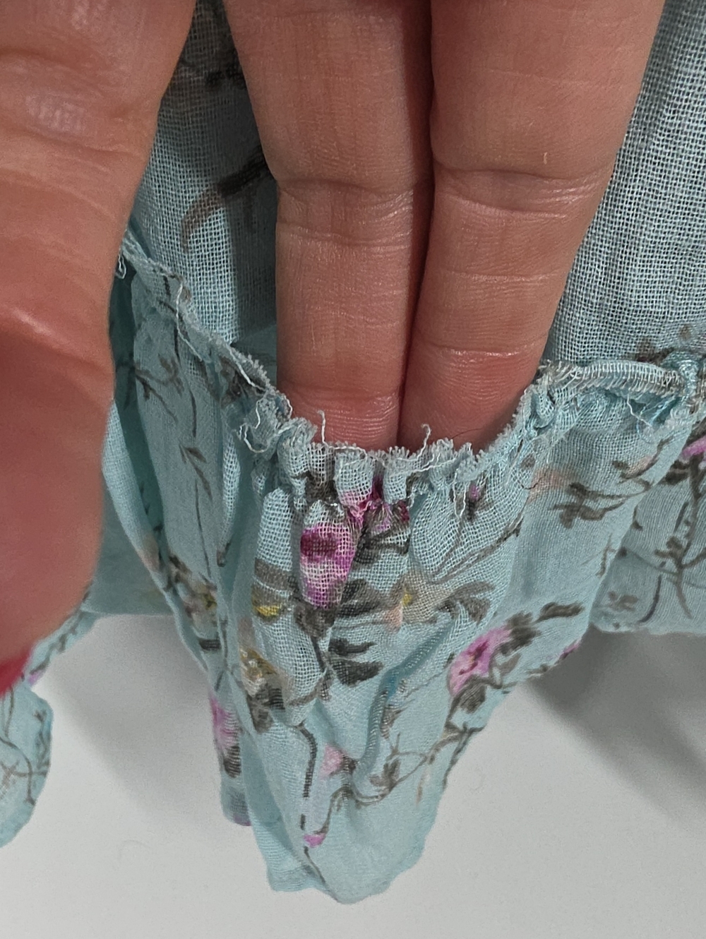 Denim & Supply Ralph Lauren Foam Green Floral Tiered Maxi Skirt M Boho Cotton - Picture 10 of 11
